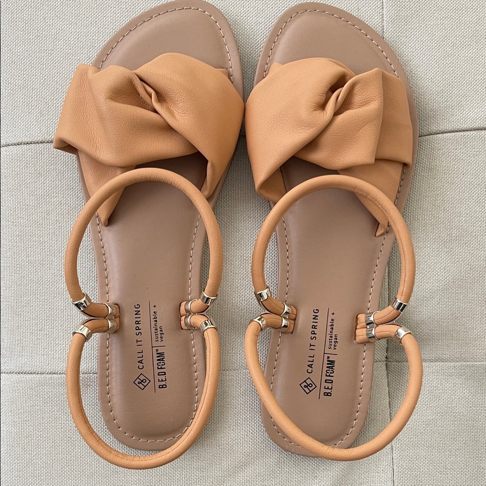 Call It Spring Beige Knotted Sandals